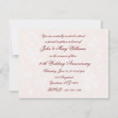 Damask 40th Wedding Jubileum Invitation Kaart (Achterkant)