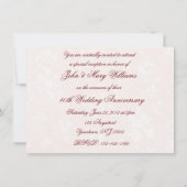 Damask 40th Wedding Jubileum Invitation Kaart (Achterkant)