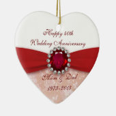 Damask 40th Wedding Jubileum Ornament (Rechts)
