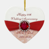 Damask 40th Wedding Jubileum Ornament (Voorkant)