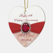 Damask 40th Wedding Jubileum Ornament (Links)