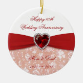 Damask 40th Wedding Jubileum ornament (Voorkant)