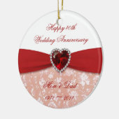 Damask 40th Wedding Jubileum ornament (Links)