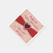 Damask 40th Wedding Jubileum Paper Napkins Servet (Hoek)