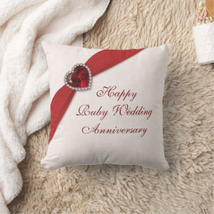 Damask 40th Wedding Jubileum Sierkussen