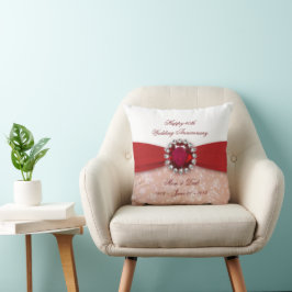 Damask 40th Wedding Jubileum Sierkussen