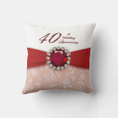 Damask 40th Wedding Jubileum Sierkussen (Achterkant)