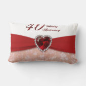 Damask 40th Wedding Jubileum Sierkussen Kussen (Achterkant)