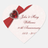 Damask 40th Wedding Jubileum Sticker (Voorkant)