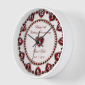 Damask 40th Wedding Jubileum Wall Clock (Hoek)