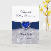 Damask 45e huwelijksverjaardag felicitatiekaart kaart (Gele Bloem)