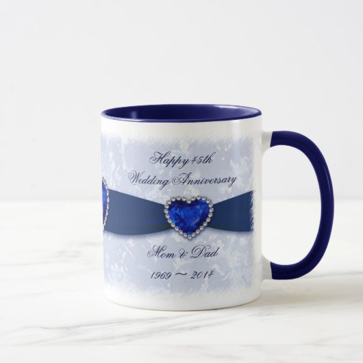 Damask 45th Wedding Anniversary Mug Mok (Rechts)