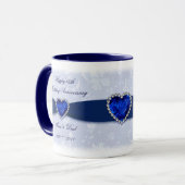 Damask 45th Wedding Anniversary Mug Mok (Voorkant links)