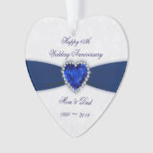 Damask 45th Wedding Jubileum AcrylOrnament Ornament (voorkant)
