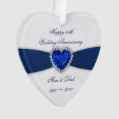 Damask 45th Wedding Jubileum AcrylOrnament Ornament (voorkant)