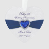 Damask 45th Wedding Jubileum AcrylOrnament Ornament (achterkant)