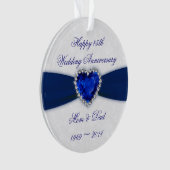 Damask 45th Wedding Jubileum AcrylOrnament Ornament (voorkant)
