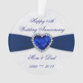 Damask 45th Wedding Jubileum AcrylOrnament Ornament (voorkant)