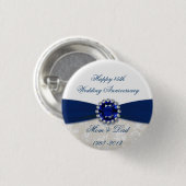 Damask 45th Wedding Jubileum Button (Voorkant /achterkant)
