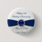 Damask 45th Wedding Jubileum Button (Voorkant)