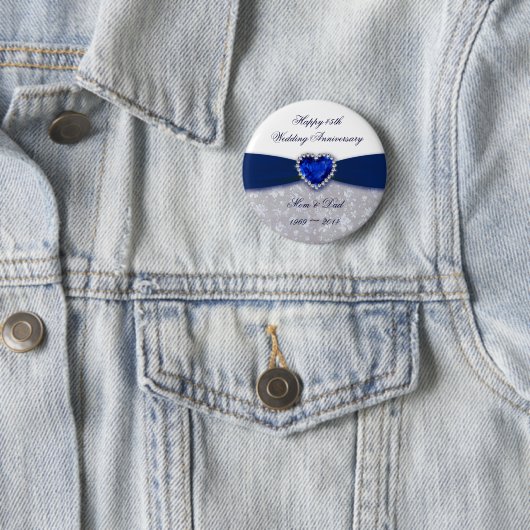 Damask 45th Wedding Jubileum Button (In situ)