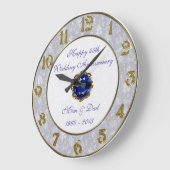 Damask 45th Wedding Jubileum Clock Grote Klok (Hoek)