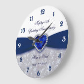 Damask 45th Wedding Jubileum Clock Grote Klok (Hoek)