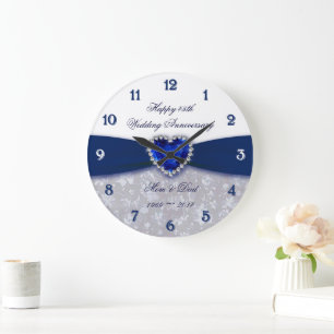 Damask 45th Wedding Jubileum Clock Grote Klok