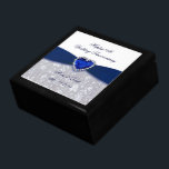 Damask 45th Wedding Jubileum Gift Box Cadeaudoosje<br><div class="desc">Een ontwerp van de Afbeeldingen Digitalcon met een sappierblauw en witte kleur en een damasontwerpthema met een verscheidenheid van douaneafbeeldingen, vormen, patronen, stijlen en doopvonten in dit één-van-a-soort "het Ontwerp van het Jubileum van de Weddenschap van de Damascus 45th". Met deze aantrekkelijke en elegante ontwerpkeuze hebt u al uw decoraties,...</div>