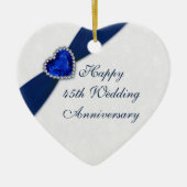 Damask 45th Wedding Jubileum Heart Ornament (Voorkant)