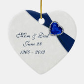 Damask 45th Wedding Jubileum Heart Ornament (Achterkant)