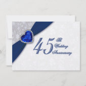 Damask 45th Wedding Jubileum Invitation Kaart (Voorkant)