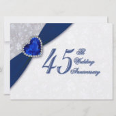 Damask 45th Wedding Jubileum Invitation Kaart (Voorkant)