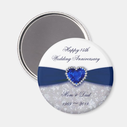 Damask 45th Wedding Jubileum Magnet (Voorkant / Achterkant)