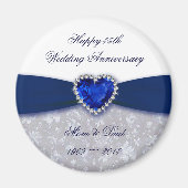 Damask 45th Wedding Jubileum Magnet (Voorkant)