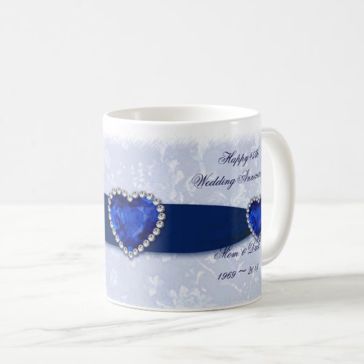 Damask 45th Wedding Jubileum Mok (Voorkant rechts)