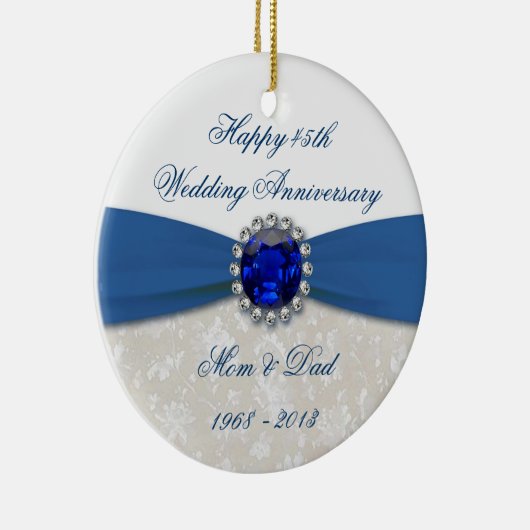 Damask 45th Wedding Jubileum Ornament (Rechts)