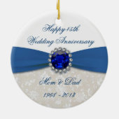 Damask 45th Wedding Jubileum Ornament (Achterkant)