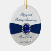 Damask 45th Wedding Jubileum Ornament (Rechts)