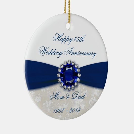 Damask 45th Wedding Jubileum Ornament (Rechts)