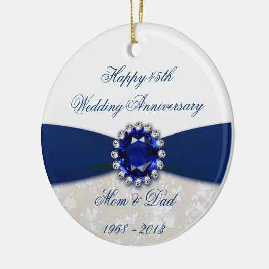 Damask 45th Wedding Jubileum Ornament (Links)