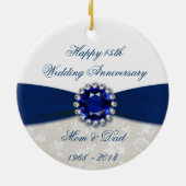 Damask 45th Wedding Jubileum Ornament (Achterkant)