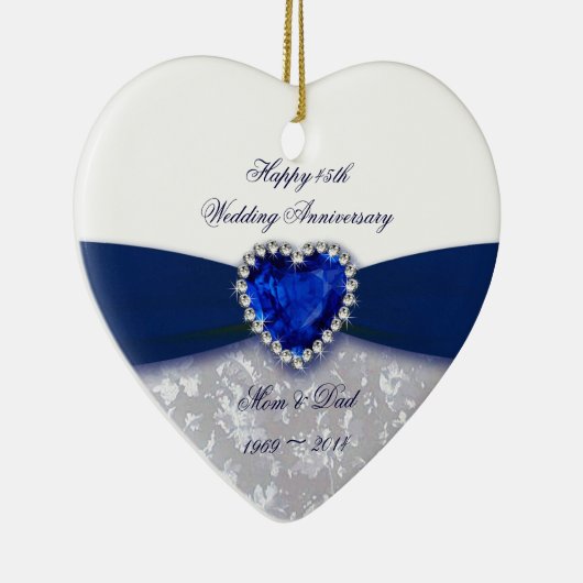 Damask 45th Wedding Jubileum Ornament (Rechts)