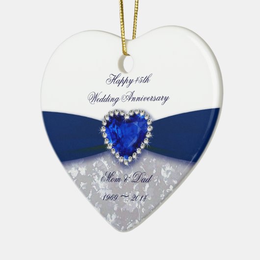 Damask 45th Wedding Jubileum Ornament (Links)