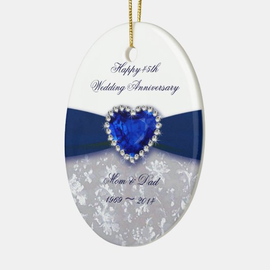 Damask 45th Wedding Jubileum Ornament (Links)