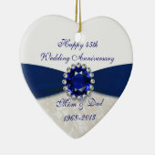 Damask 45th Wedding Jubileum Ornament (Rechts)