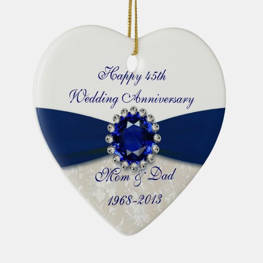 Damask 45th Wedding Jubileum Ornament (Rechts)