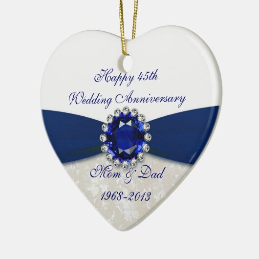 Damask 45th Wedding Jubileum Ornament (Links)