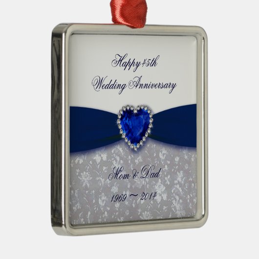 Damask 45th Wedding Jubileum Ornament (Rechts)