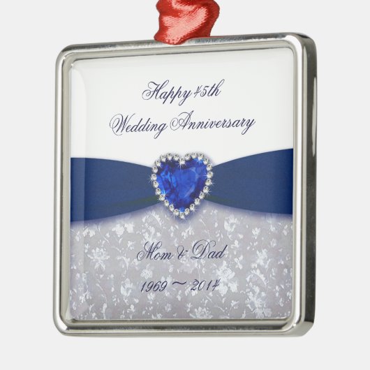 Damask 45th Wedding Jubileum Ornament (Links)